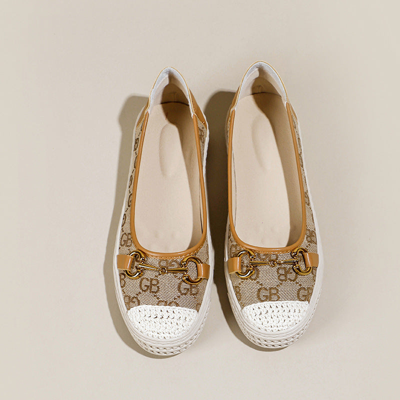 Women's Spring Classic Paris Embroidered Fisherman Lazy Slip-on Easy To Wear Women's Casual Shoes
