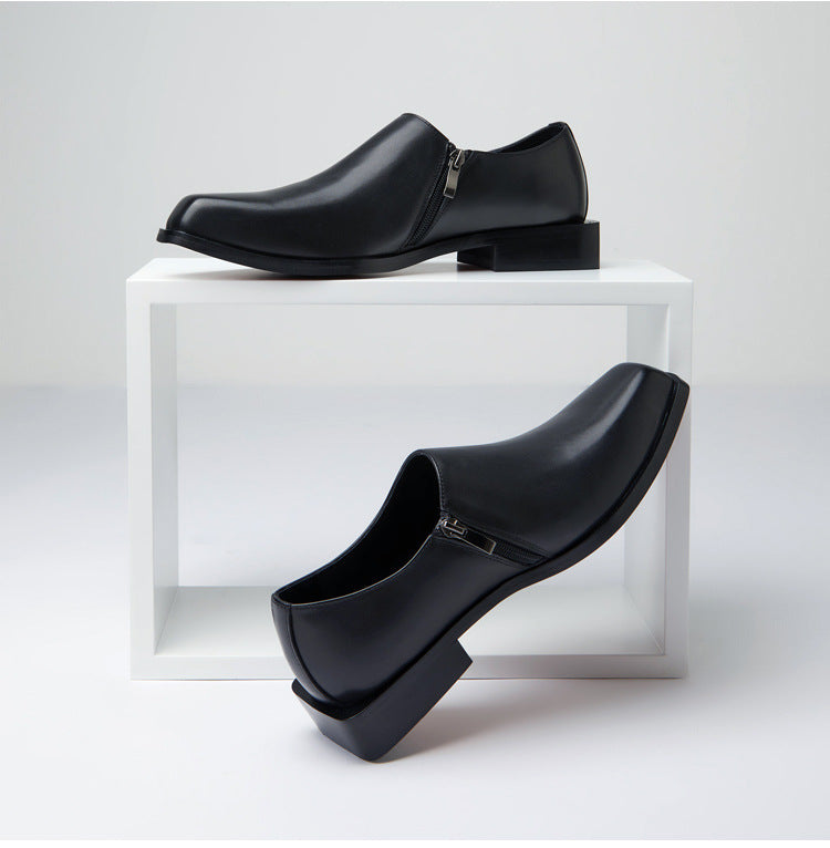 Men's Style Personality Square Toe Business Formal Leather Shoes