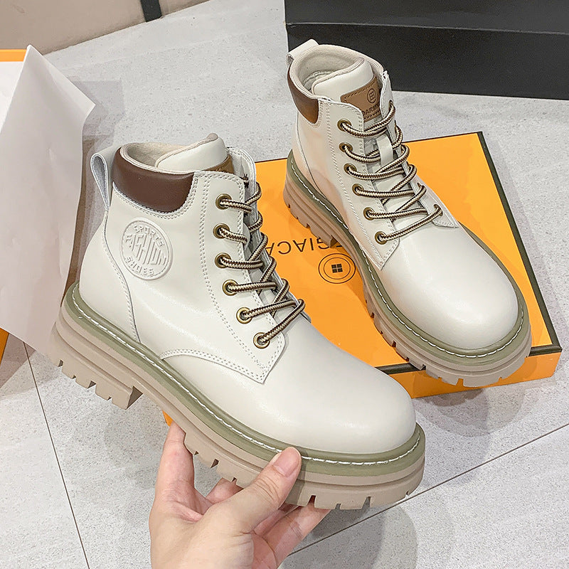 Women's Genuine Elevator Martin Worker Outdoor Platform Women's Leather Boots