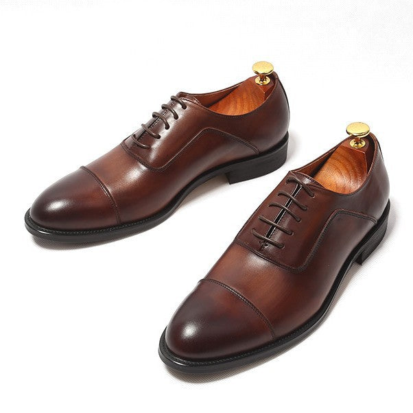 Men's British Elegant Formal Genuine Winter Oxford Groom Men's Business Leather Shoes