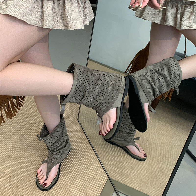 Women's Height Increasing Insole Summer Outdoor Leisure Vacation Boxers Pipe Hollow Sandals
