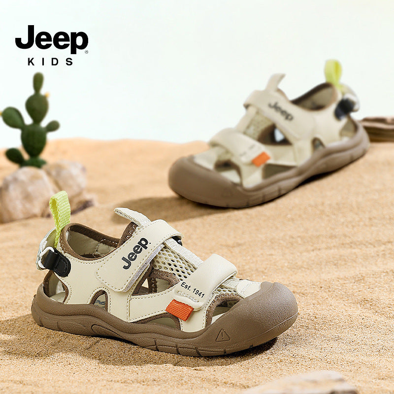 Jeep Boys Summer Closed Toe Velcro Soft Bottom Kid's Sandals