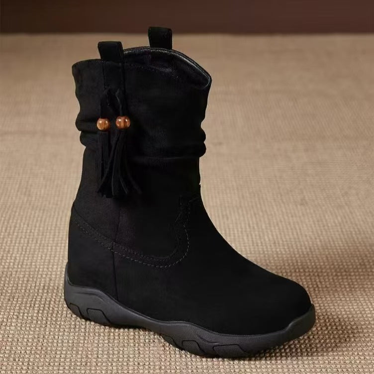 Below The Knee Long Female Autumn Retro Pile Style Platform Boots