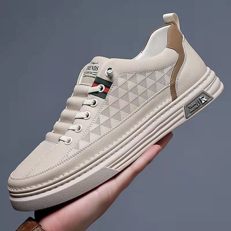 Men's Summer Breathable Fashionable White Sports Board Sneakers