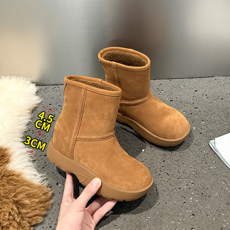 Women's Winter Fleece-lined Thickened Waterproof Minus Platform Ankle Women's Snow Boots
