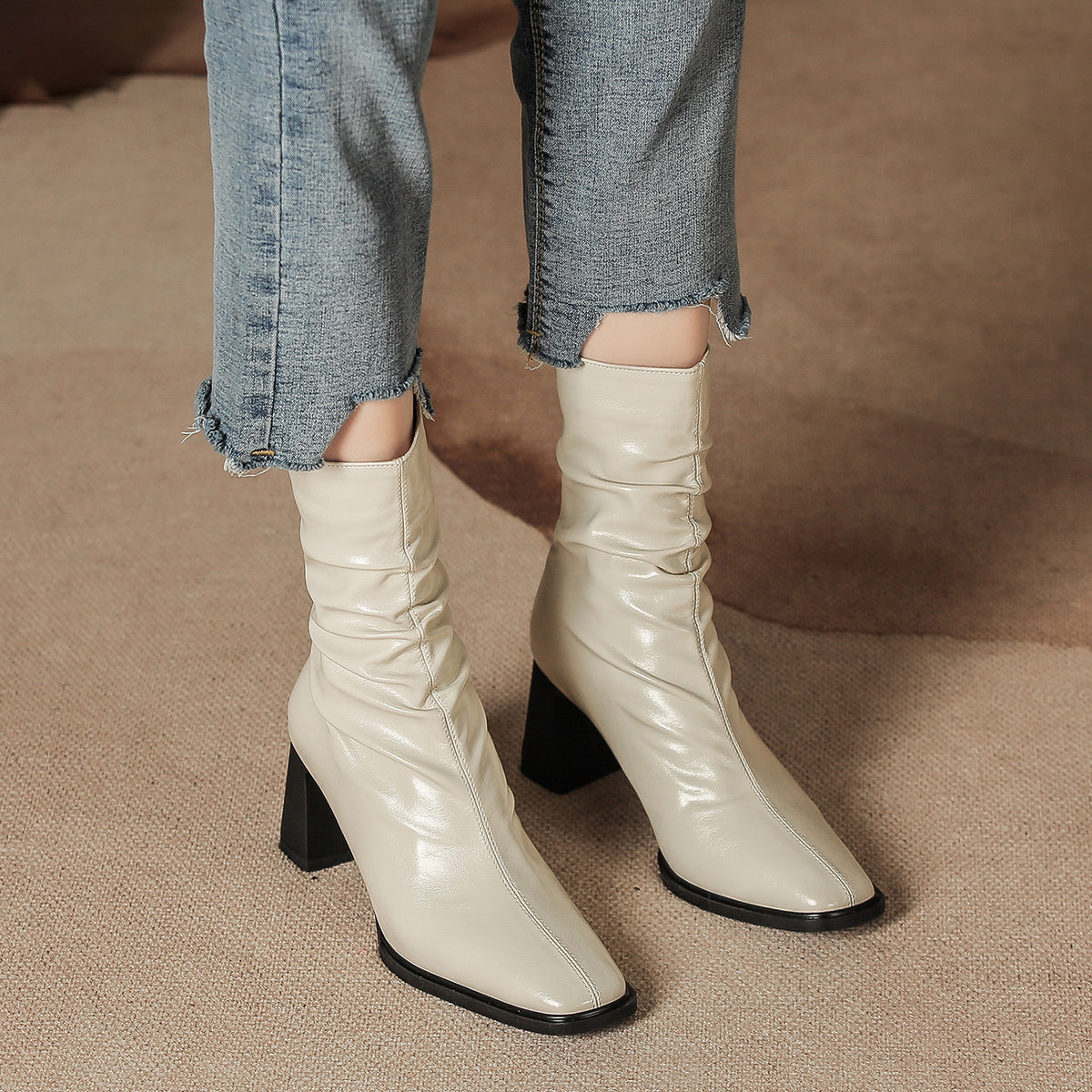 Women's Pile Style High Fleece-lined Vintage French Boots
