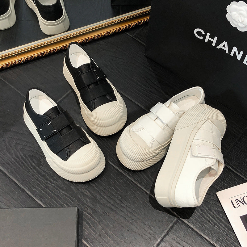 Women's Su Velcro Platform White Round Toe Casual Shoes