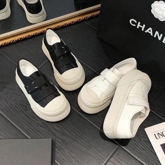 Women's Su Velcro Platform White Round Toe Casual Shoes