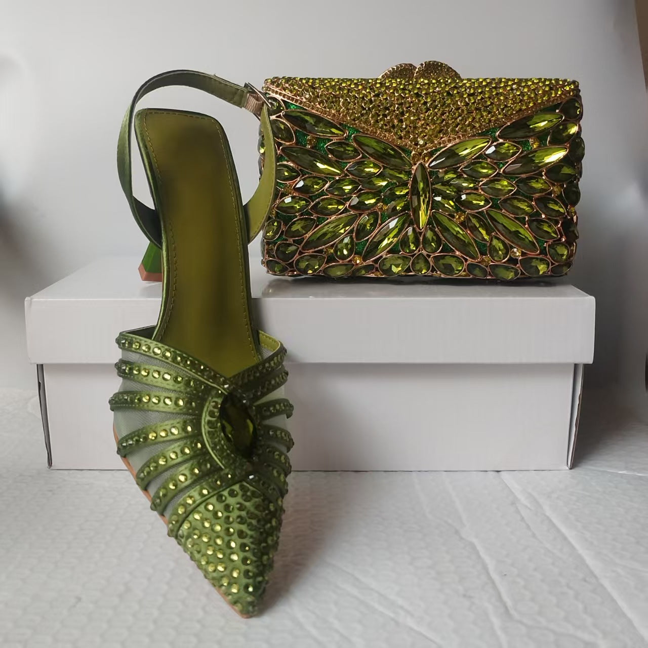 Women's Diamond Pointed Crystal Rhinestone Summer Heels