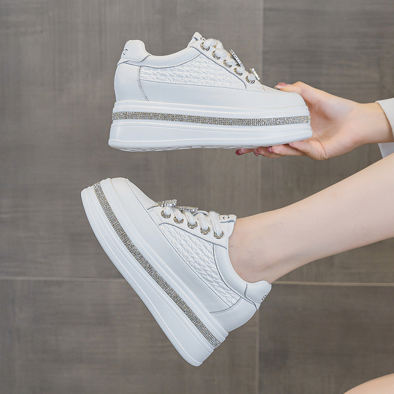 Women's Thick-soled Muffin Hidden White Autumn Small Fashionable Casual Shoes