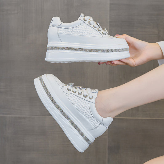 Women's Thick-soled Muffin Hidden White Autumn Small Fashionable Casual Shoes
