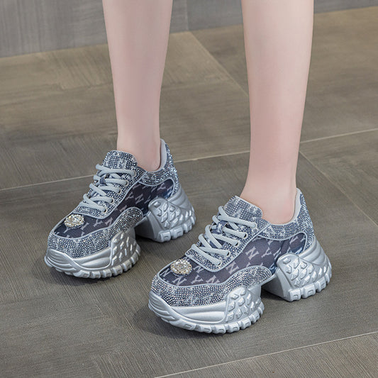 Charming Summer Diamond Daddy Mesh Breathable Sneakers