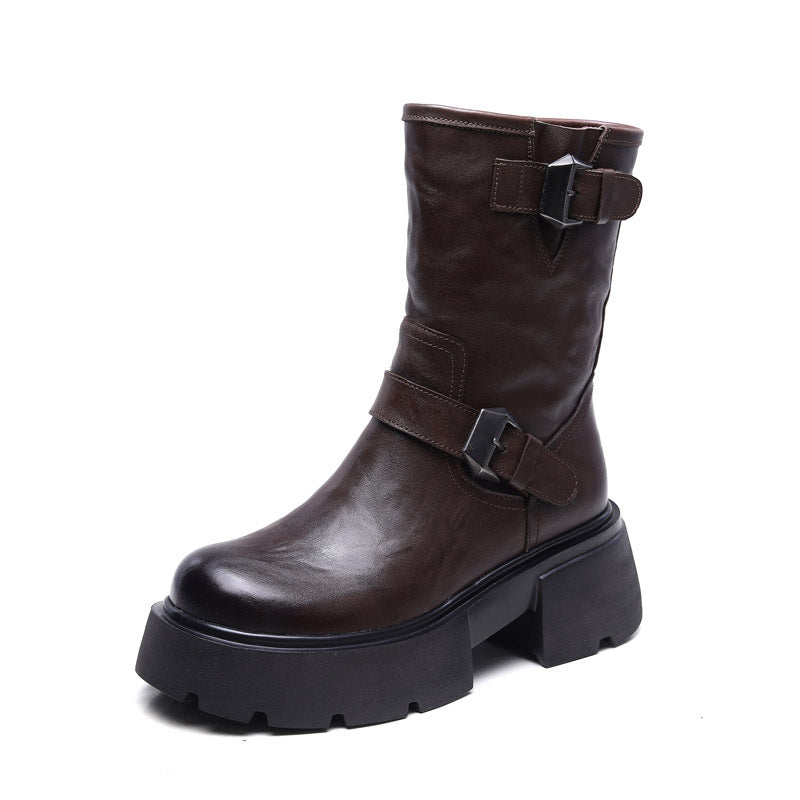 Women's Grip Pattern Real With Fleece Lining Boots
