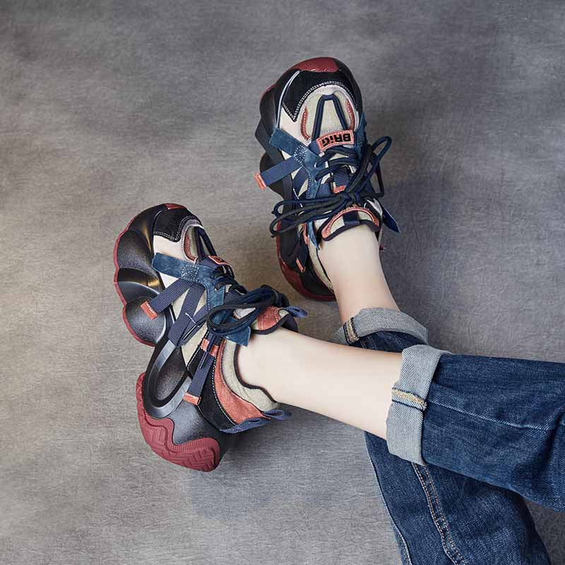 Women's Platform Fashion High Dad Retro Travel Women's Casual Shoes
