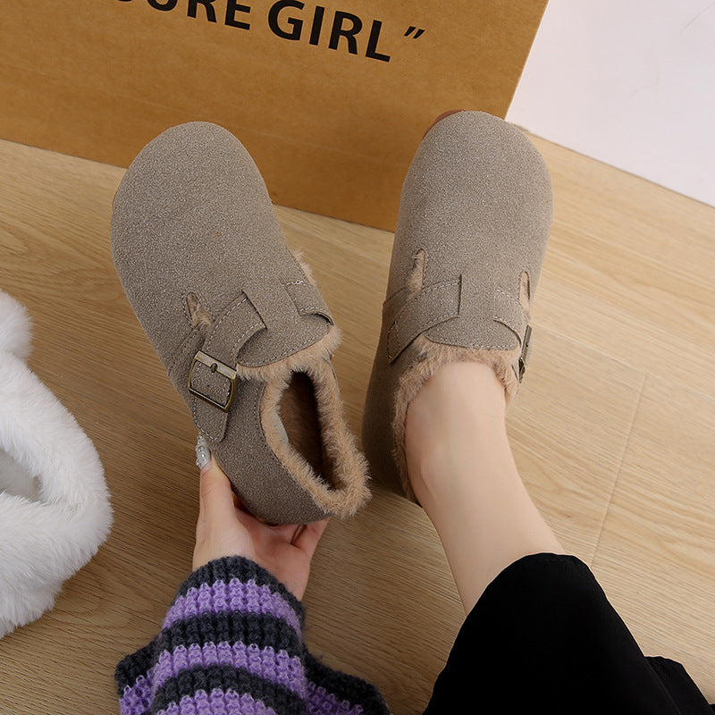 Women's Innovative Fleece-lined Warm Slip-on Cotton Casual Shoes