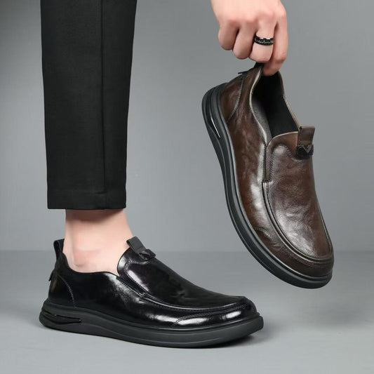 Men's Autumn First Layer Cowhide Business Cover Platform Men's Shoes