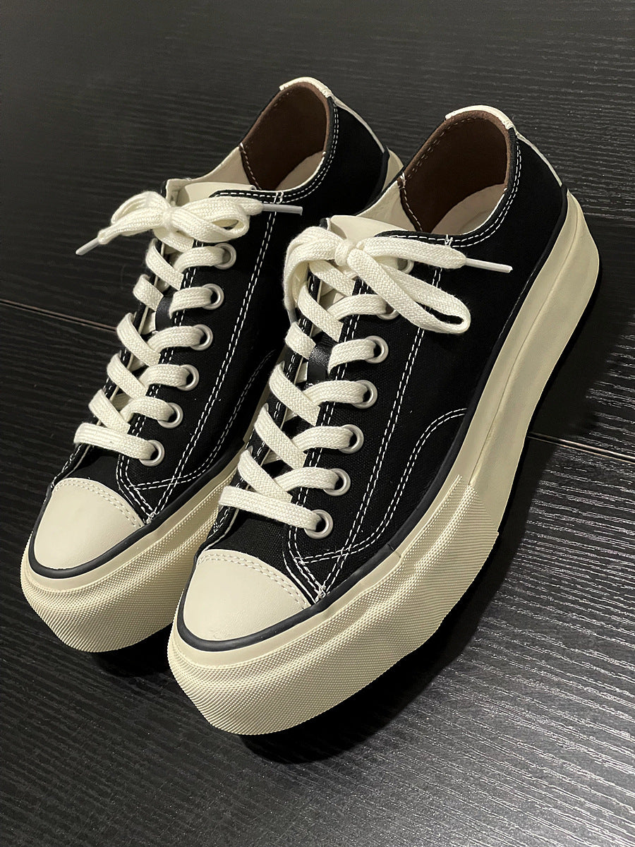 Men's Thick Sole Secondary Vulcanization Craft Board High Density Men's Canvas Shoes