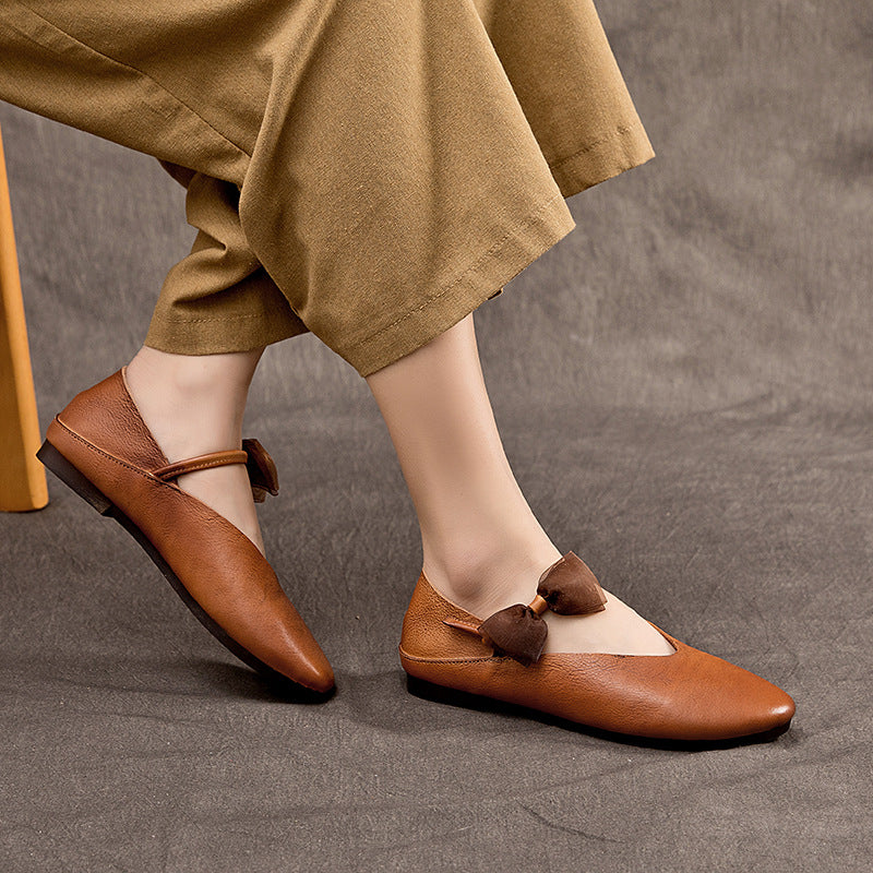 Women's Comfortable Soft Bottom Surface Cowhide Shallow Women's Casual Shoes