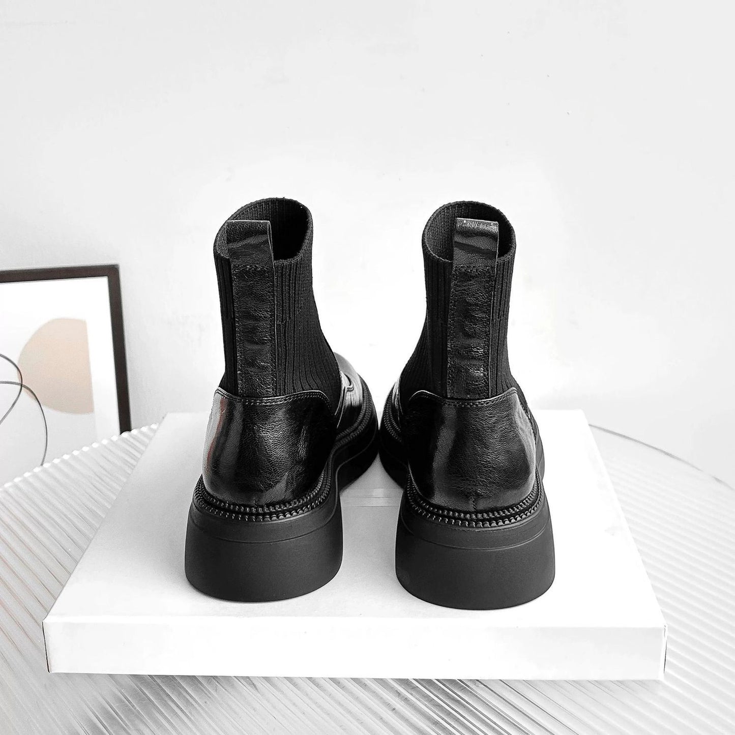 Women's British Style Platform Martin Fleece Lined For Boots
