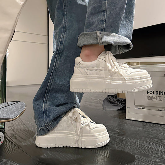 Women's Platform White Height Increasing Summer Breathable Casual Shoes