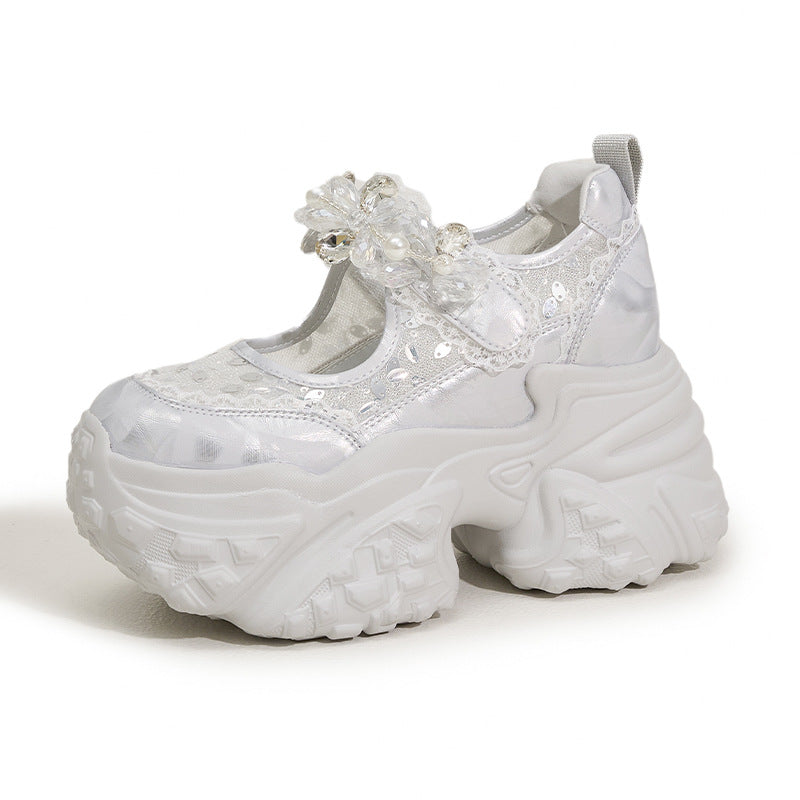 Women's Thick-soled Mary Jane Summer Velcro Ornament Women's Shoes