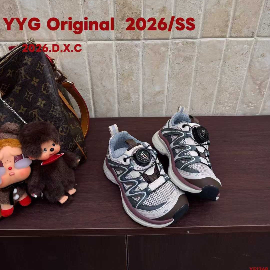Children's Summer Single Mesh Button Medium Large Sneakers