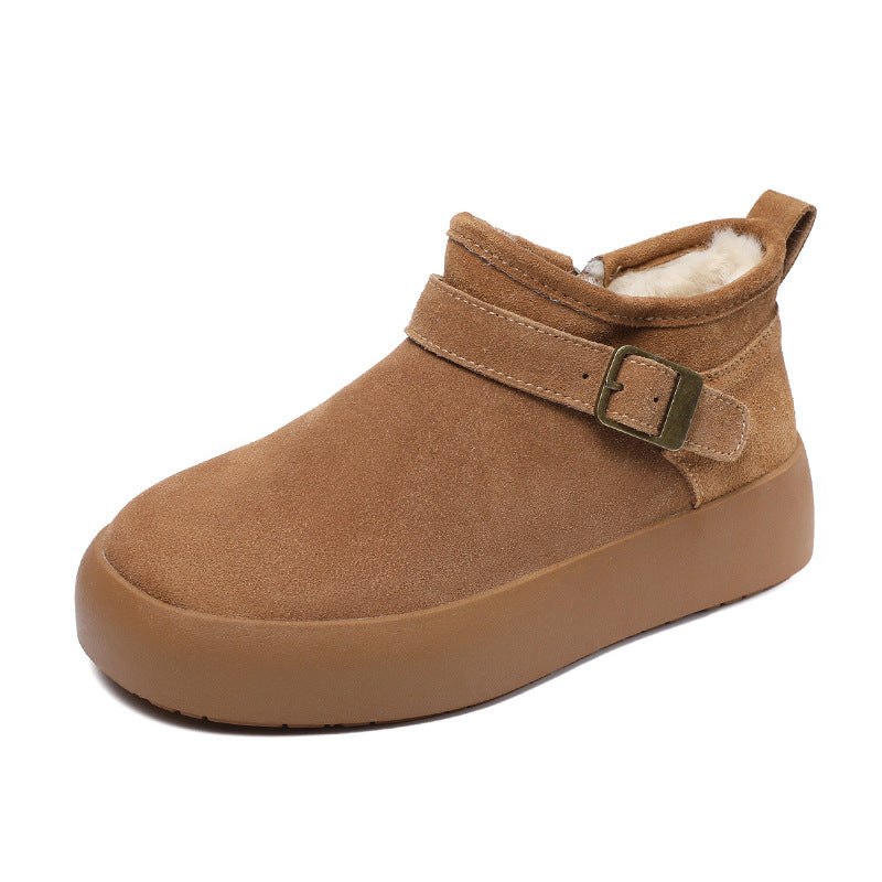 Women's Fleece-lined Thickened Warm Slugged Bottom Muffin Snow Boots