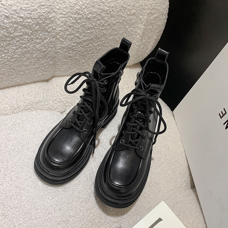 Women's Retro Short British Style Thick Bottom Boots