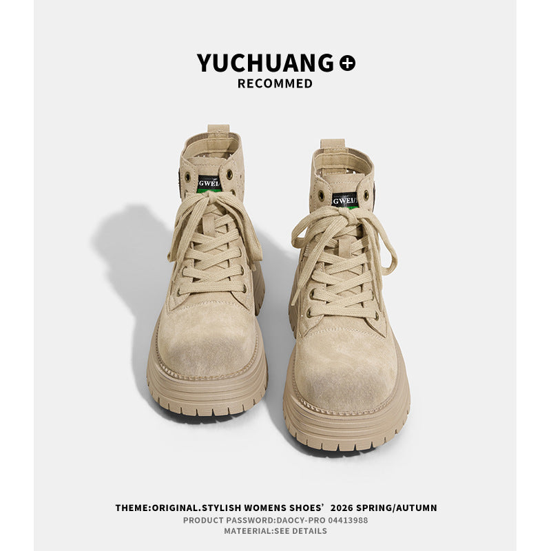 Women's Spring Retro Breathable Summer Thin British Style Ankle Women's Leather Boots