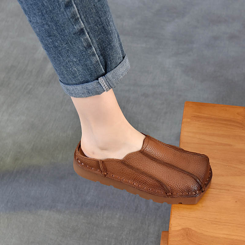 Outer Wear Closed Toe First Layer Flat Slippers