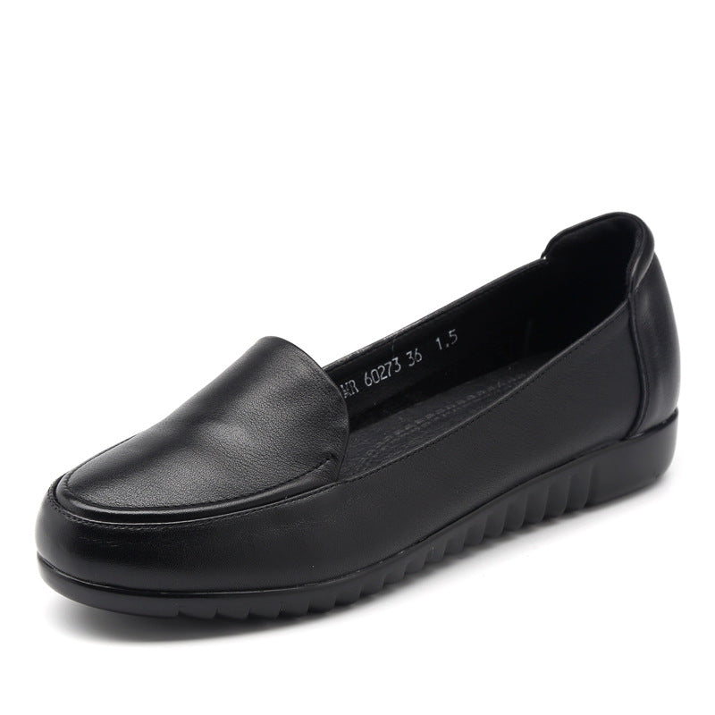 Women's Soft Bottom Elders Grandma Flat Comfort Leather Shoes