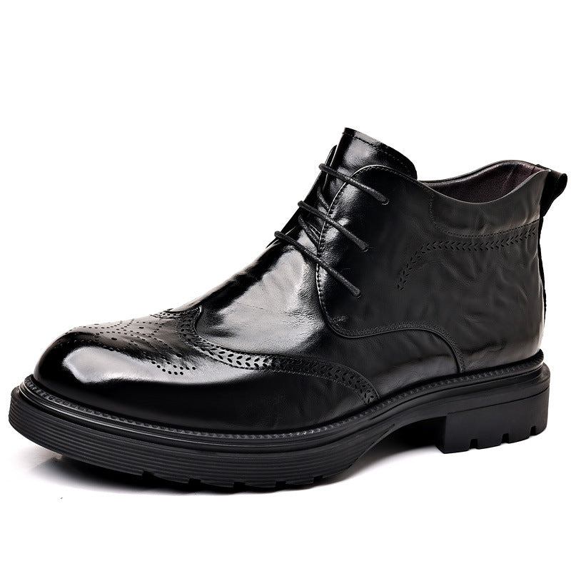Men's Top Layer Cowhide Martin Cotton Soft Boots