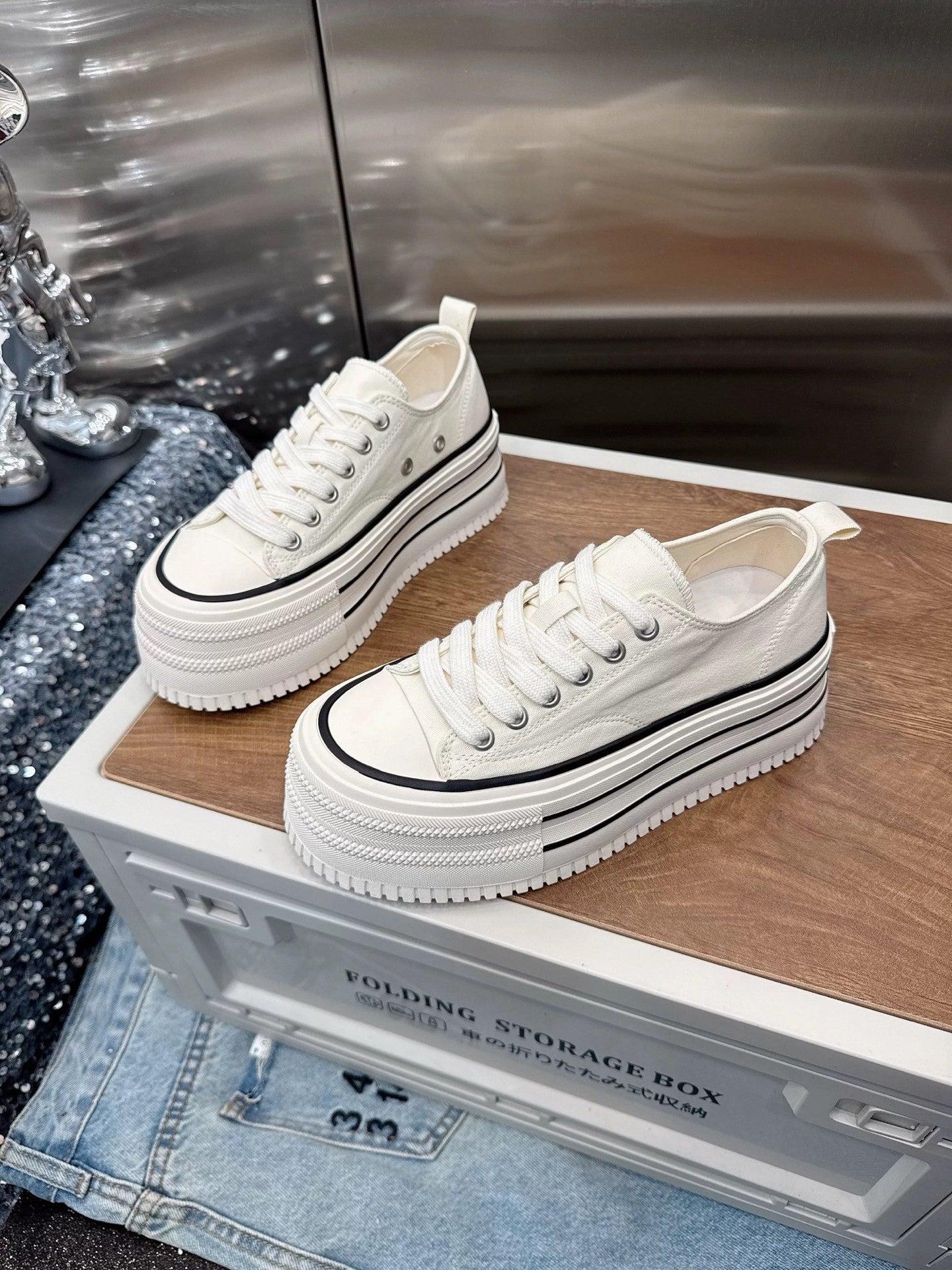 Women's Small Platform Hight Increasing Board Spring Casual Shoes