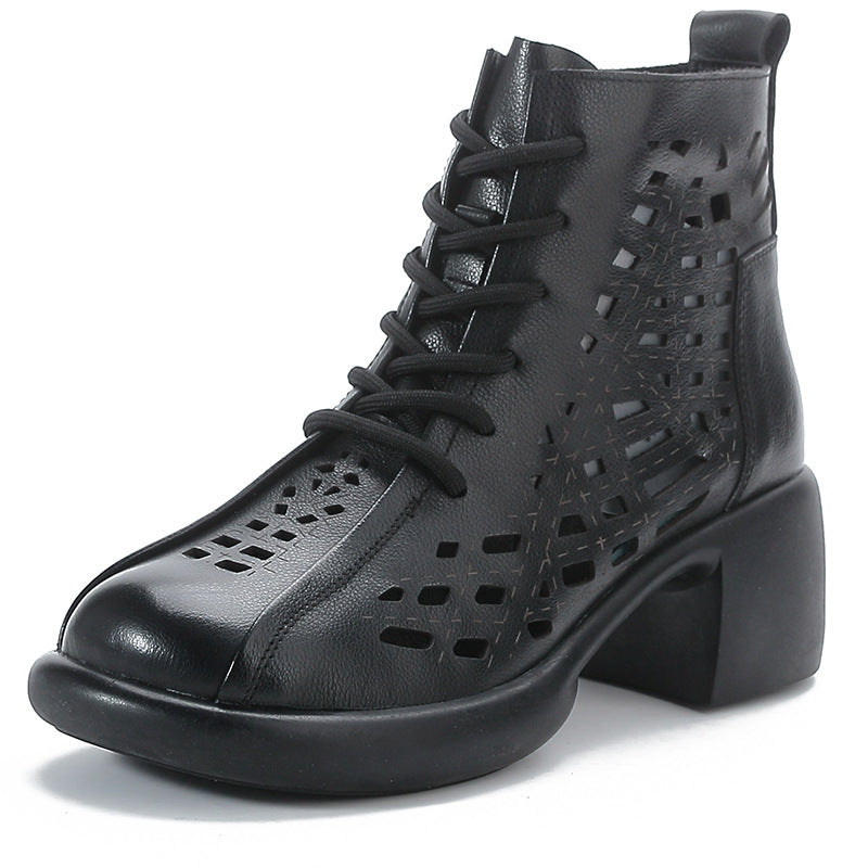 First Layer Cowhide Summer Martin Female Boots
