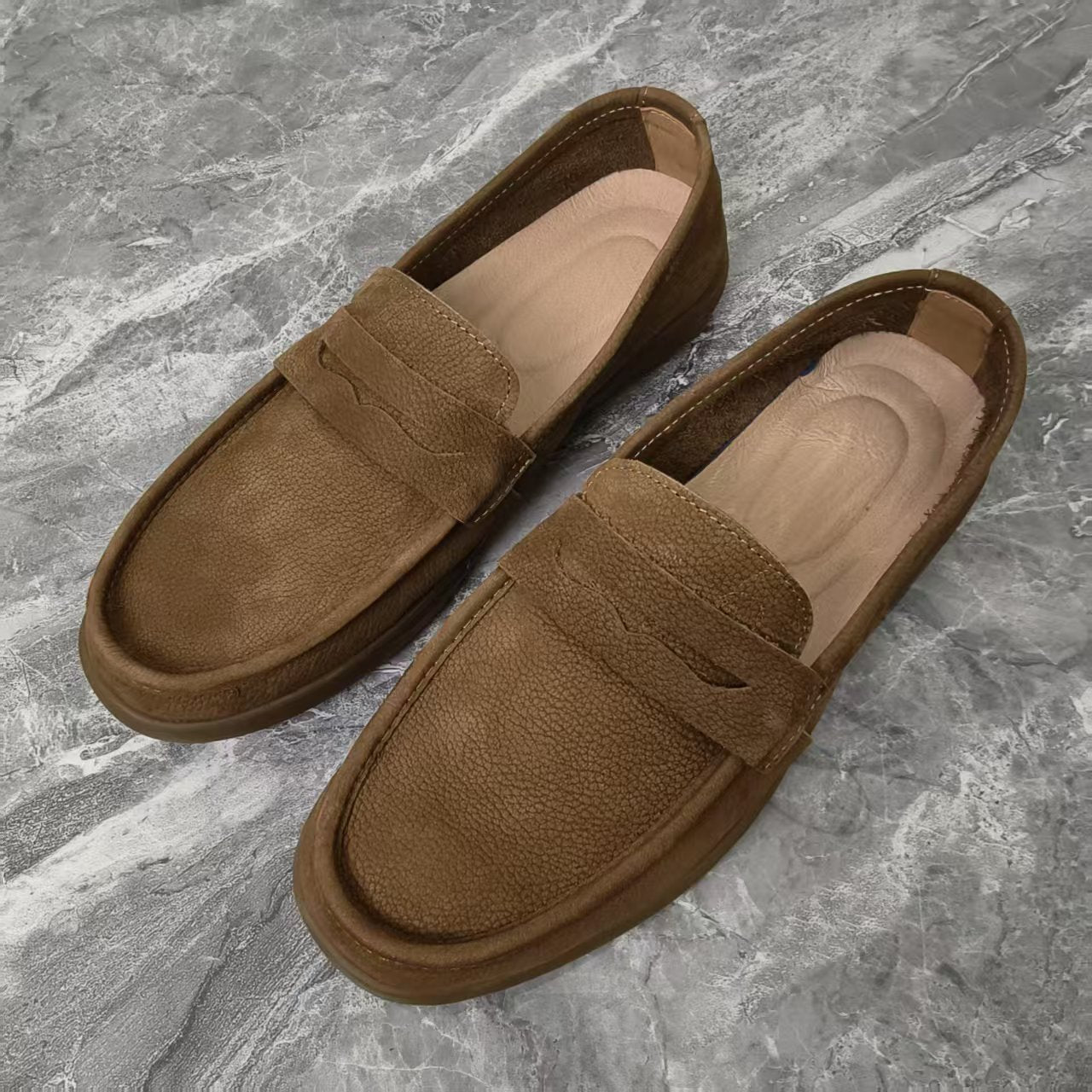 Men's Layer Cowhide Retro Slip-on Easy To Loafers/doug Shoes