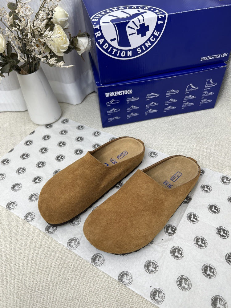 Women's & Men's Muller Genuine Potato Slip-on Closed Toe Leisure Lovers Flat Slippers
