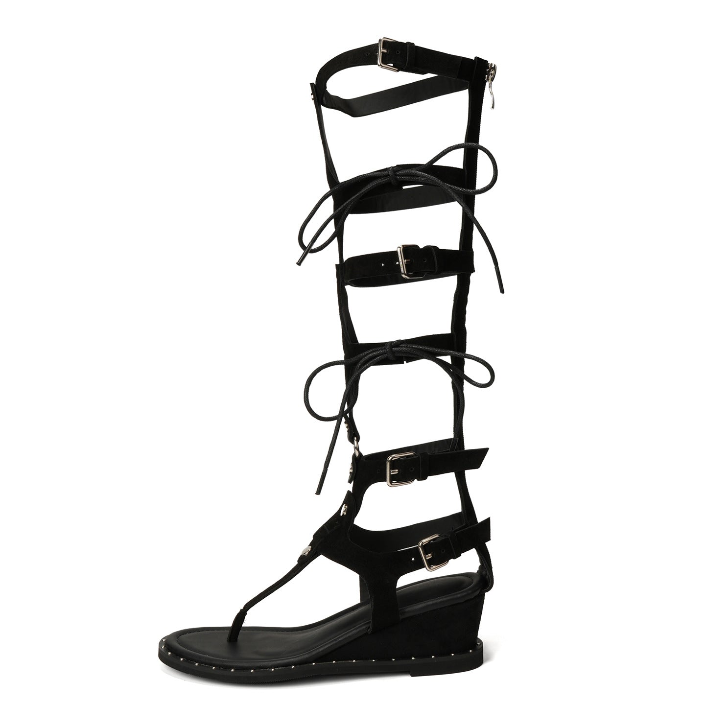 Strap Roman Female Height Increasing Insole Wedge Sexy Hot Beach Women's Leather Boots