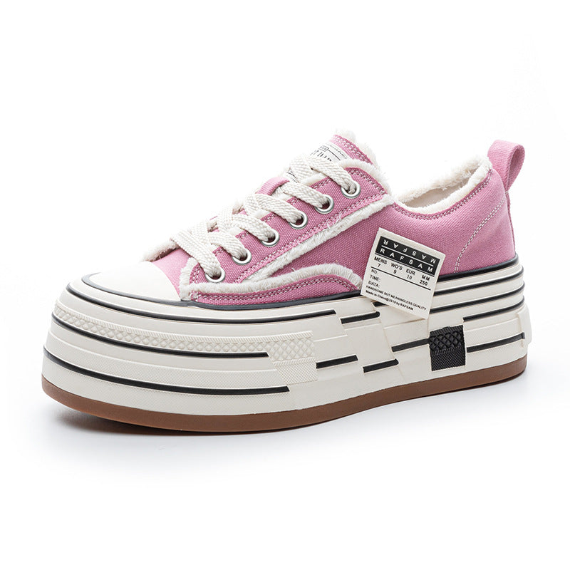 Women's Thick-soled Small Height Increasing Beggar Board Women's Canvas Shoes