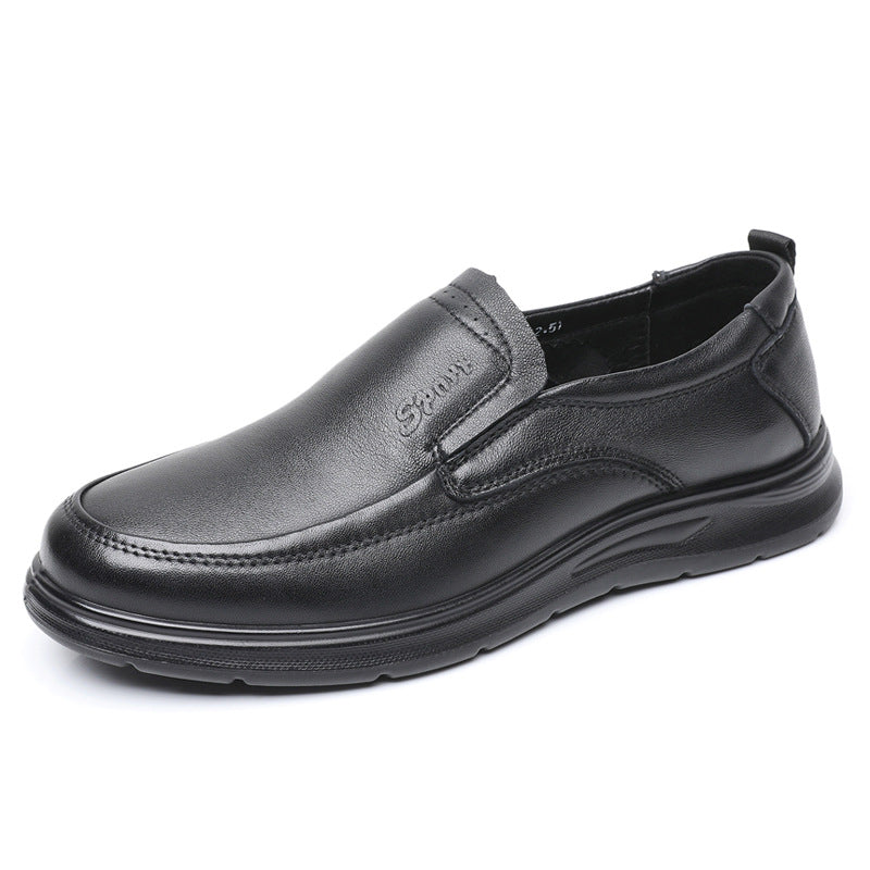 Men's Spring Sheepskin Comfortable Soft Dad Slip-on Men's Casual Leather Shoes