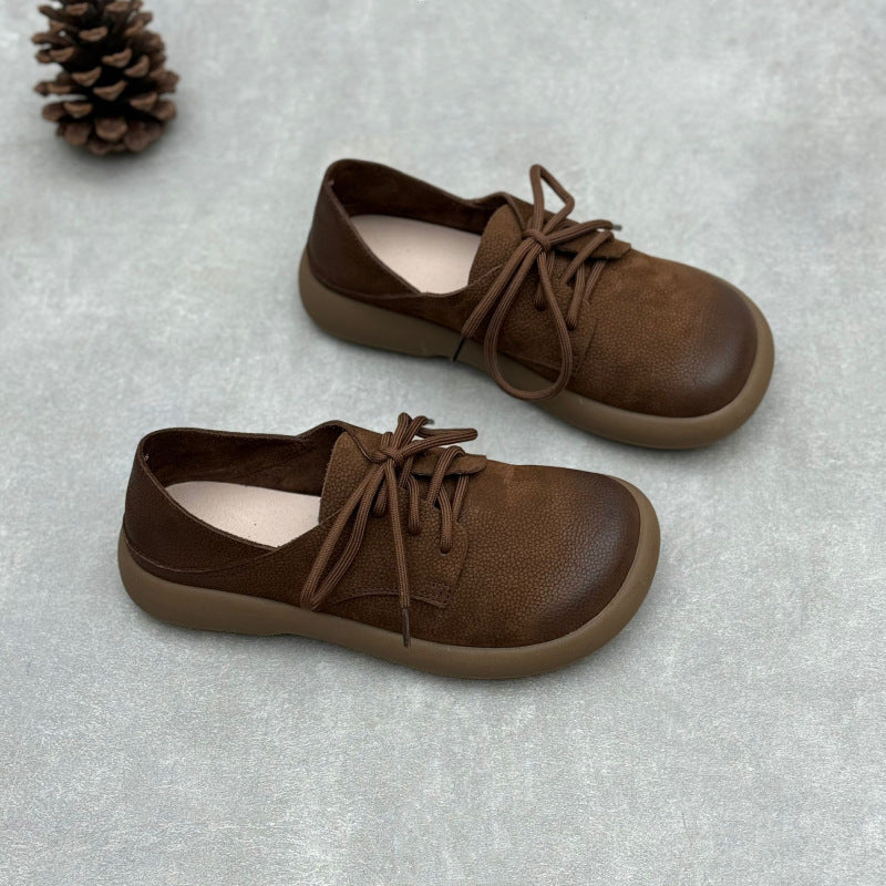 Women's Retro Artistic Round Toe Flat Bottom Two-way Women's Casual Shoes