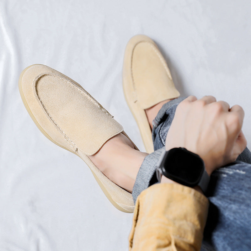 Men's Suede Trendy Outdoor Versatile Green Slip-on Loafers/doug Shoes