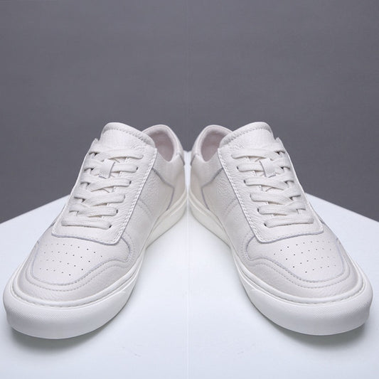 Men's Top Layer Cowhide White Sports Fashion Men's Board Shoes
