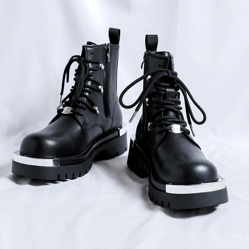 Male Trendy High Top Retro British Style Boots