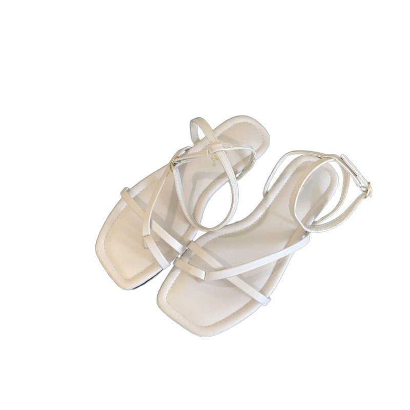 Women's Style Square Toe Cross Strap Covering Sandals