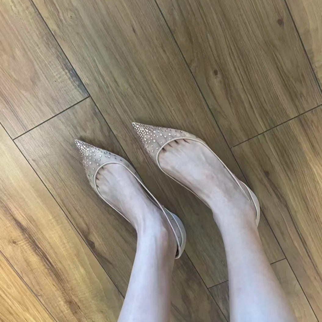 Women's Style Mesh Increased Rhinestone Wedding Breathable Women's Fashion Shoes