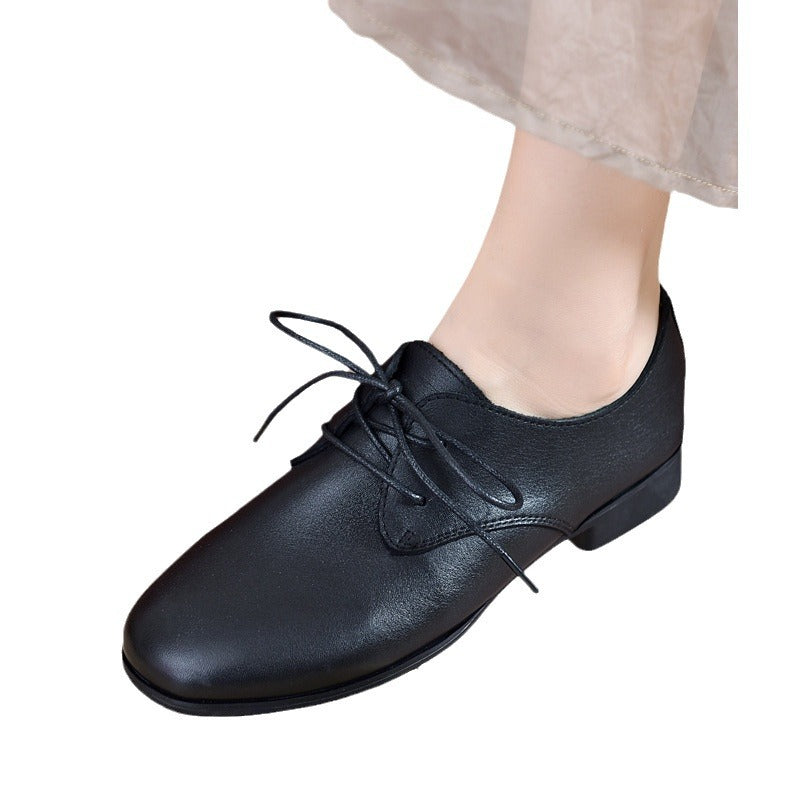 Women's Feet British Style Genuine Round Head Casual Shoes