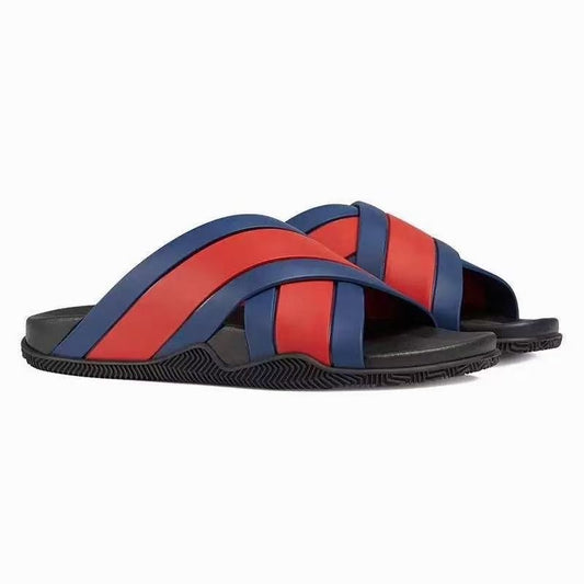 Women's & Men's Cross Strap Letter Beach Candy Color Flat Slippers