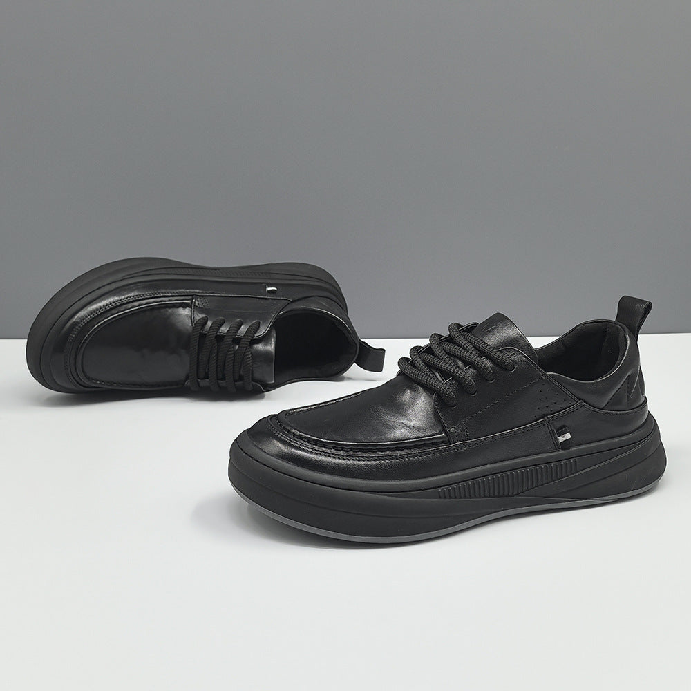 Men's Layer Cowhide Head Tilt Clown Fashionable Genuine Cute Sneakers
