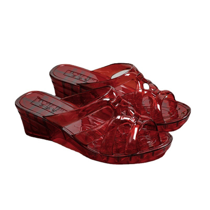 Time Home Crystal Plastic Indoor Mid Sandals