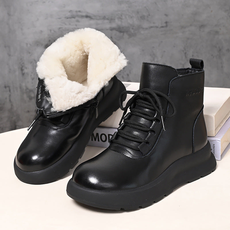 Integrated Short Thick Bottom Fleece-lined Warm First Boots